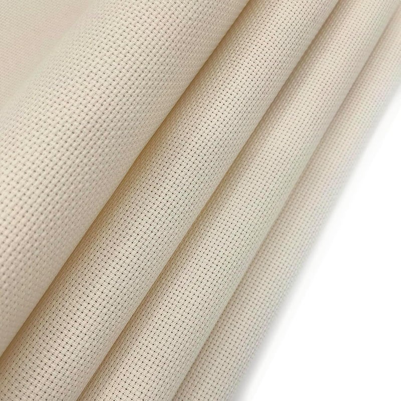 Zhenqing 14CT Aida Cloth - 30x35 Inch Cross Stitch Fabric for Embroidery, Pre-Cut Needlework Material, Acid-Free, Durable Weave(Khaki) - Image 1
